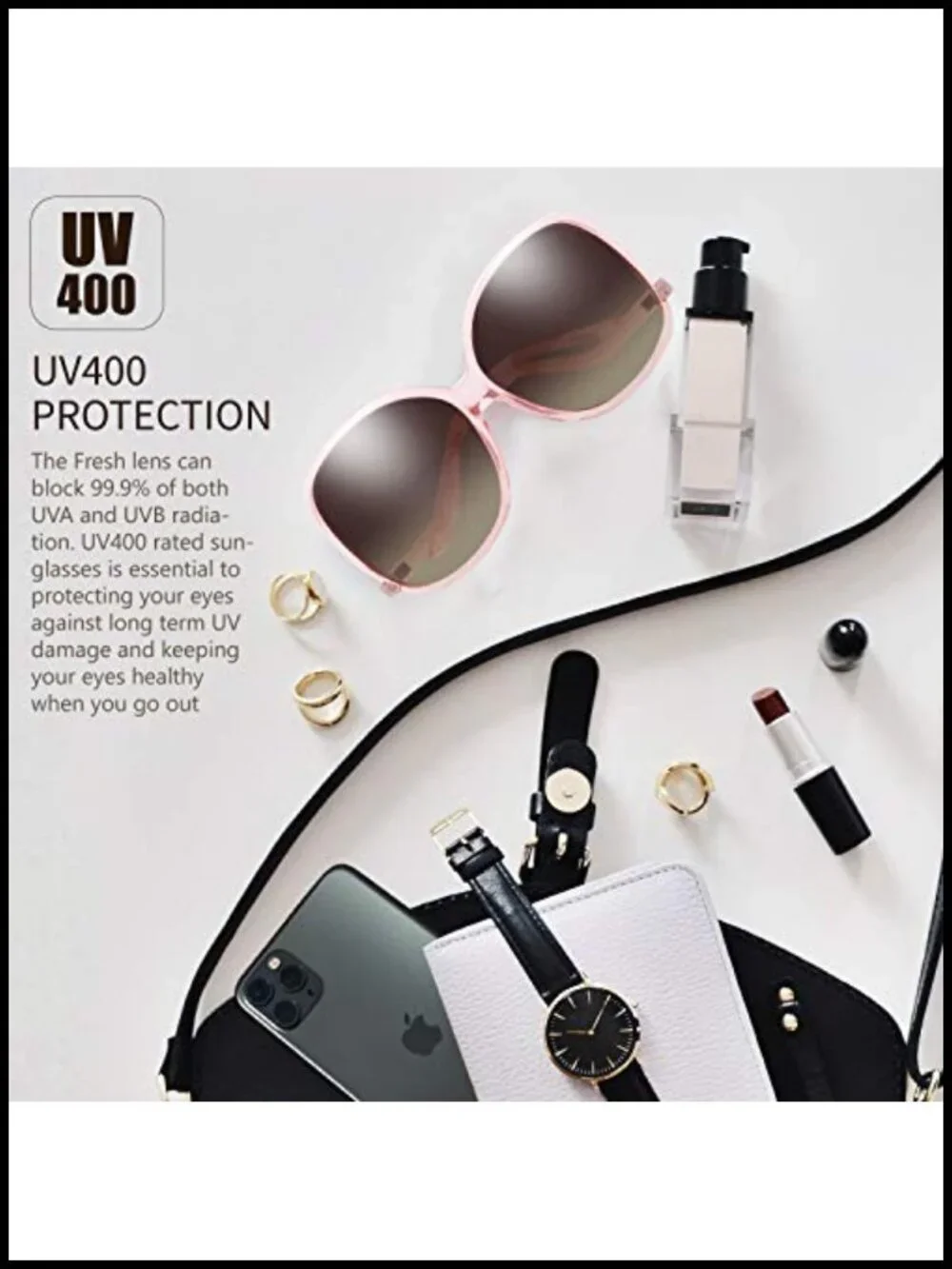 Oversized Hybrid Cat Eye Sunglasses UV Protection Gift Box